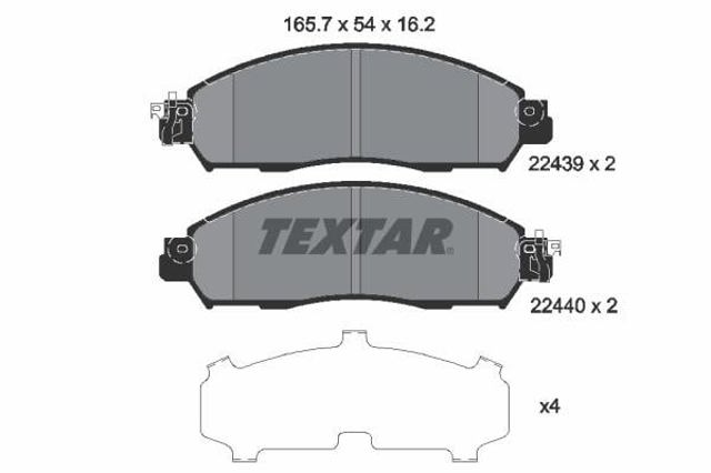 TEXTAR 2243901 Передние тормозные колодки в наличии Ирпень