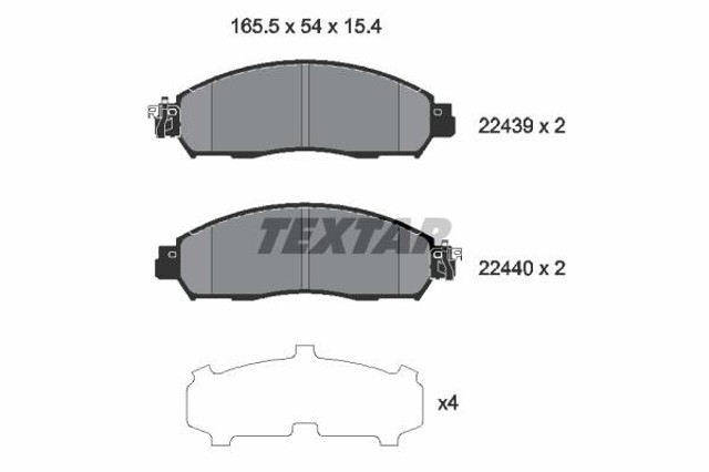 TEXTAR 2243903 Колодки тормозные передние дисковые в наличии Черновцы
