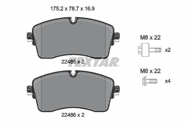 TEXTAR 2248505 Колодки тормозные передние дисковые в наличии Николаев