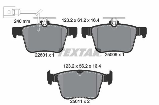 TEXTAR 2260101 Колодки тормозные задние дисковые в наличии Полтава