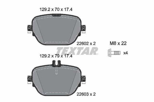 TEXTAR 2260201 Задние тормозные колодки в наличии Харьков