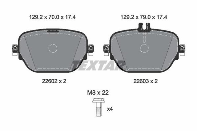 TEXTAR 2260203 Задние тормозные колодки в наличии Ровно