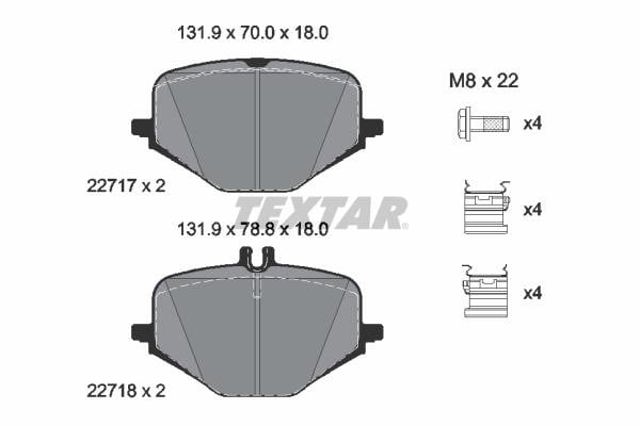 TEXTAR 2271701 Колодки тормозные задние дисковые в наличии Ужгород