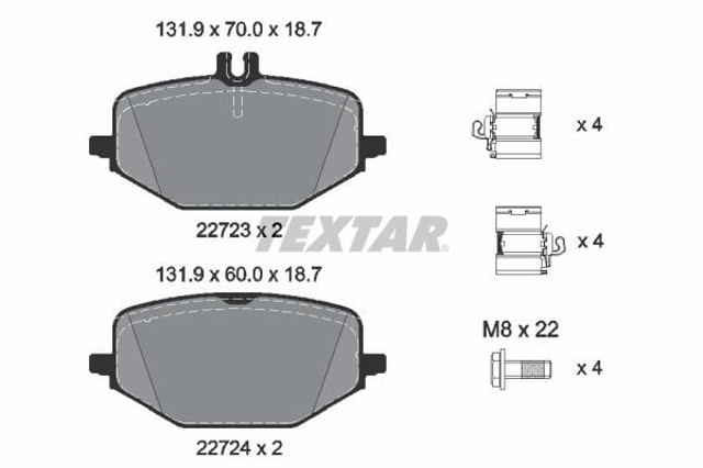 TEXTAR 2272303 Колодки тормозные задние дисковые в наличии Ирпень