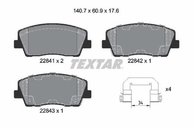 2284101 TEXTAR Колодки тормозные передние дисковые купить в Павлоград
