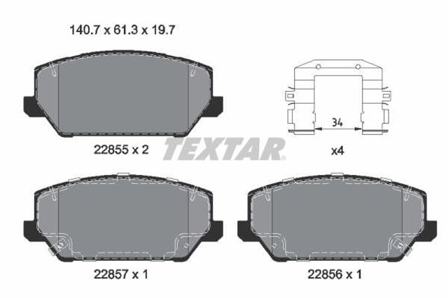 TEXTAR 2285501 Передние тормозные колодки в наличии Днепр