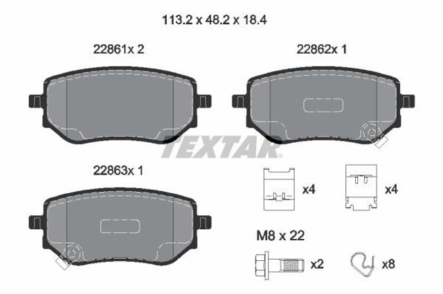 TEXTAR 2286101 Задние тормозные колодки в наличии Харьков