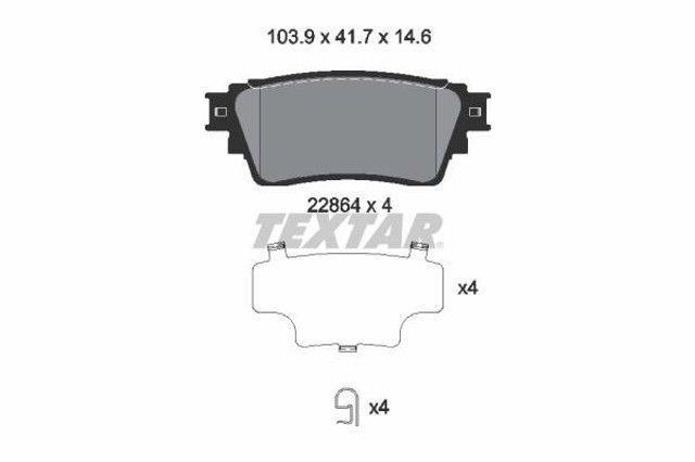 TEXTAR 2286401 Колодки тормозные задние дисковые в наличии Николаев