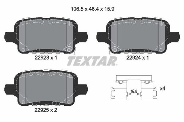 2292301 TEXTAR Задние тормозные колодки купить в Сумы