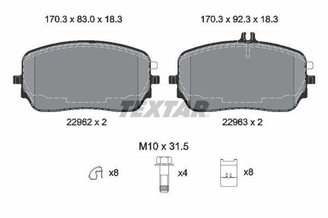 TEXTAR 2296201 Передние тормозные колодки в наличии Черкассы