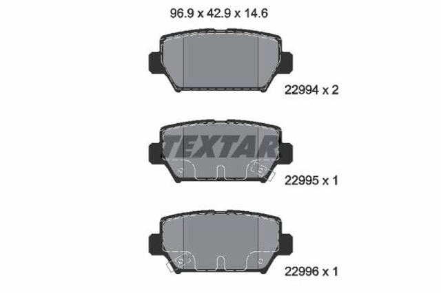TEXTAR 2299401 Колодки тормозные задние дисковые в наличии Черкассы