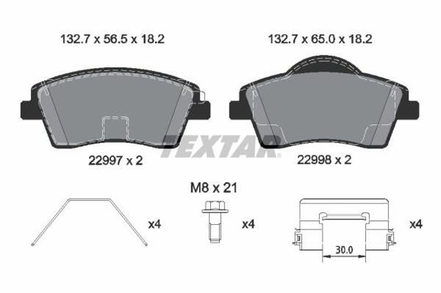 2299701 TEXTAR Колодки тормозные передние дисковые купить в Каменское