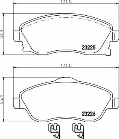 Sapatas do freio dianteiras de disco 2322501 TEXTAR