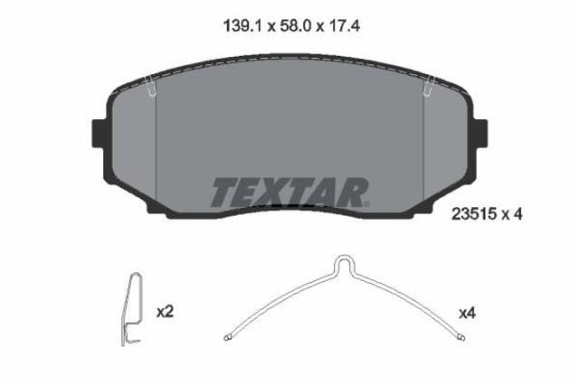 2351503 TEXTAR Колодки тормозные передние дисковые купить в Чернигов
