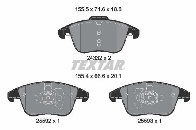 TEXTAR 2433205 Колодки тормозные передние дисковые в наличии Хмельницкий
