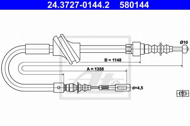 ATE 24372701442 Трос ручного тормоза задний правый в наличии Хмельницкий