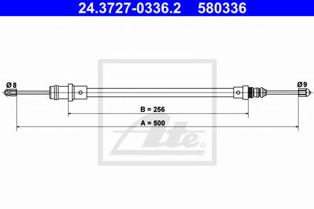 24372703362 ATE Трос ручного тормоза передний купить в Черкассы
