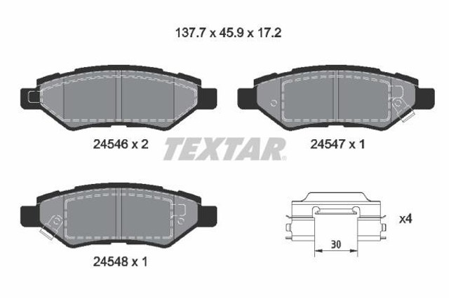 2454601 TEXTAR Задние тормозные колодки купить в Одесса