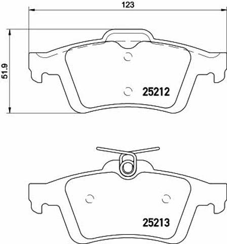 Sapatas do freio traseiras de disco 2521201 TEXTAR