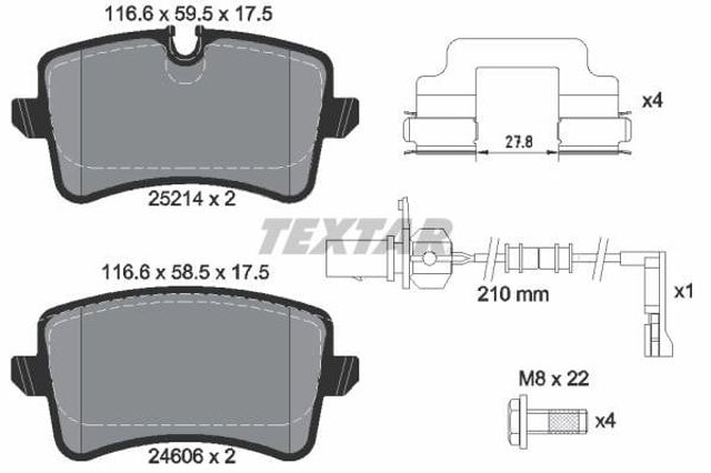 2521413 TEXTAR Колодки тормозные задние дисковые купить в Сумы