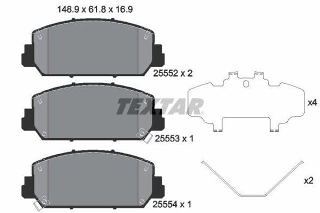 TEXTAR 2555201 Передние тормозные колодки в наличии Ужгород