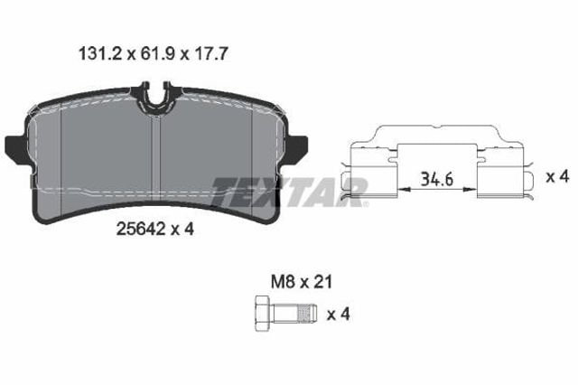 TEXTAR 2564203 Задние тормозные колодки в наличии Сумы