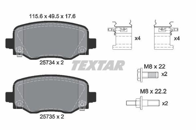 2573401 TEXTAR Колодки тормозные задние дисковые купить в Львов