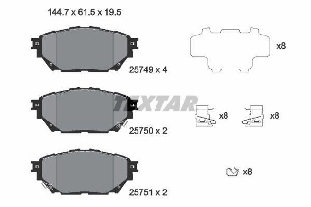 TEXTAR 2574901 Колодки тормозные передние дисковые в наличии Украина