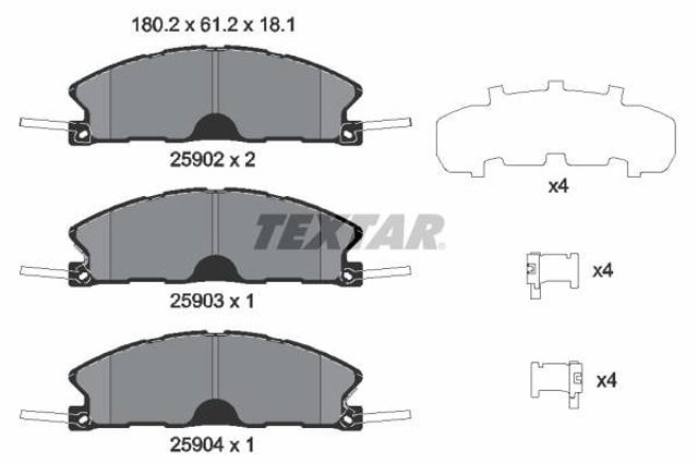 TEXTAR 2590201 Колодки тормозные передние дисковые в наличии Чернигов