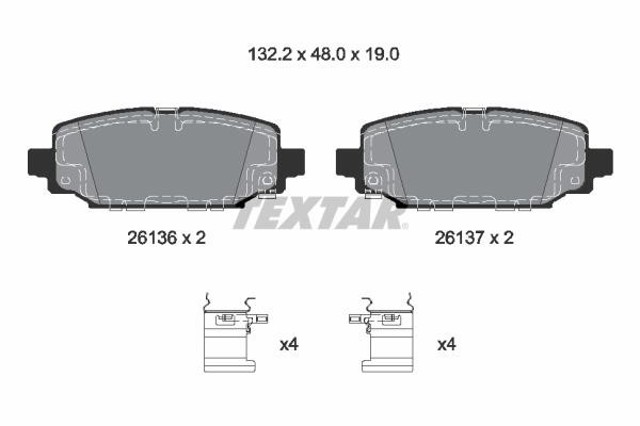 2613601 TEXTAR Колодки тормозные задние дисковые купить в Сумы