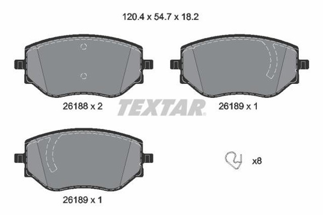 2618801 TEXTAR Передние тормозные колодки купить в Тернополь