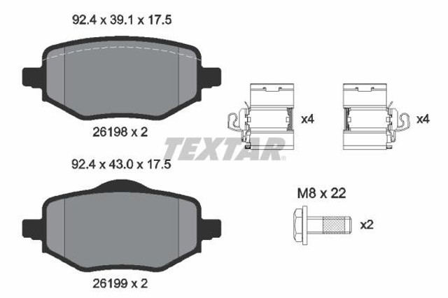 TEXTAR 2619801 Задние тормозные колодки в наличии Днепр