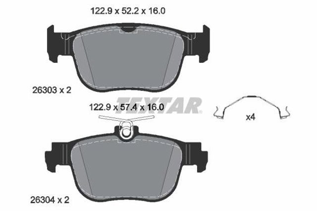 TEXTAR 2630301 Задние тормозные колодки в наличии Запорожье