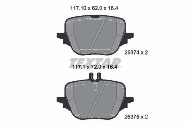 2637401 TEXTAR Колодки тормозные задние дисковые купить в Львов