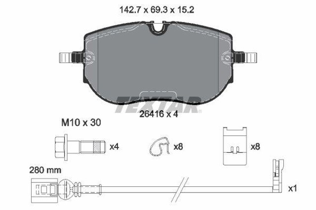 TEXTAR 2641601 Колодки тормозные передние дисковые в наличии Хмельницкий