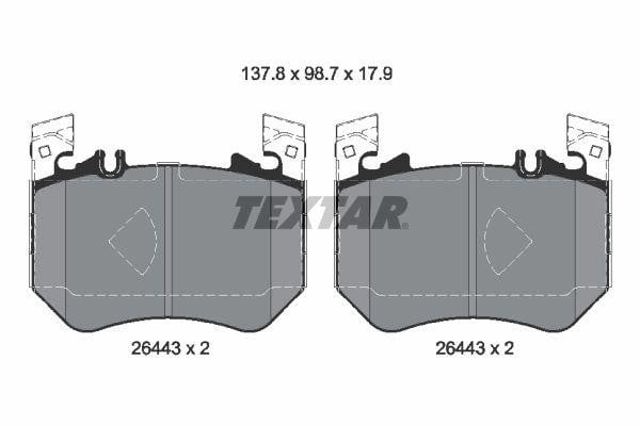 2644301 TEXTAR Колодки тормозные передние дисковые купить в Хмельницкий