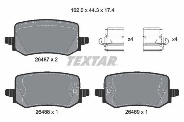 TEXTAR 2648701 Задние тормозные колодки в наличии Харьков