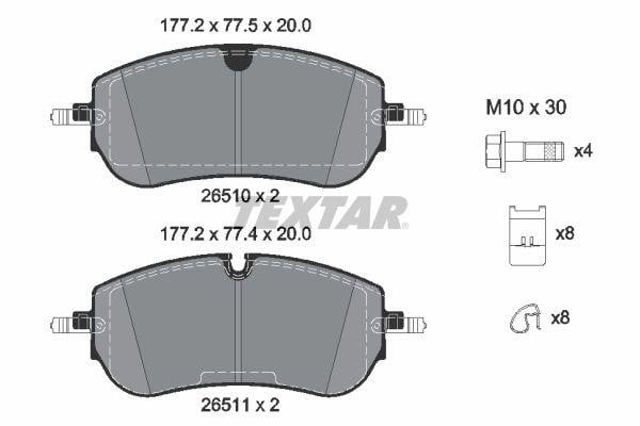 2651001 TEXTAR Колодки тормозные передние дисковые купить в Николаев