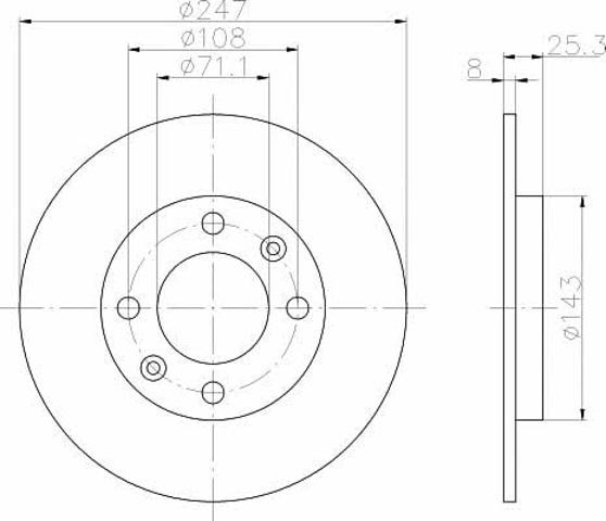 Disco do freio traseiro 92055003 TEXTAR