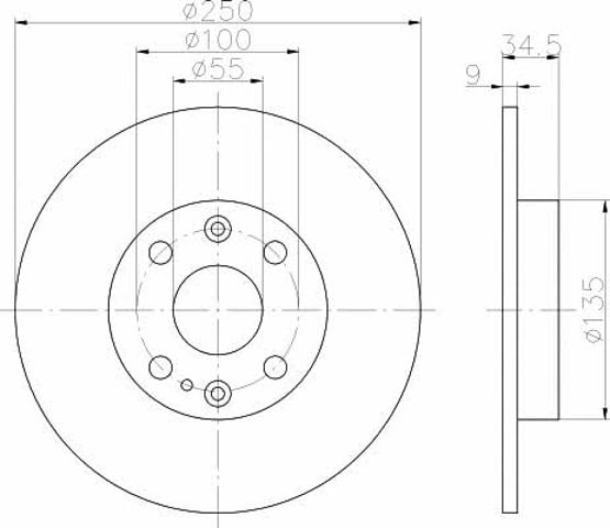 Disco do freio traseiro 92061700 TEXTAR