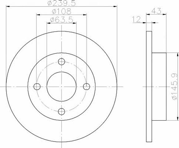 Disco do freio dianteiro 92075303 TEXTAR