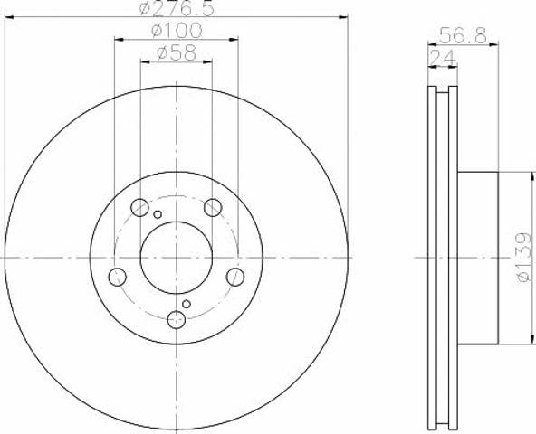 Disco do freio dianteiro 92094603 TEXTAR