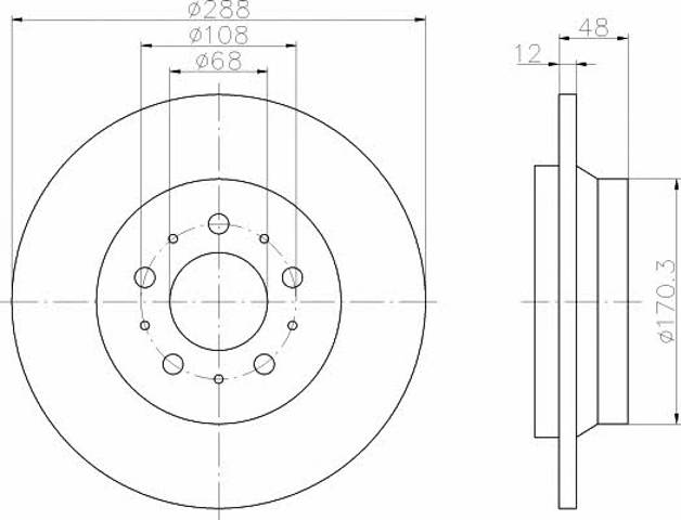 Disco do freio traseiro 92100703 TEXTAR