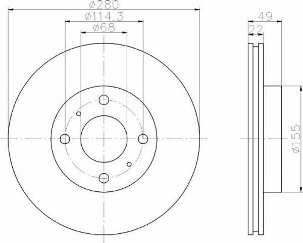 Disco do freio dianteiro 92109300 TEXTAR