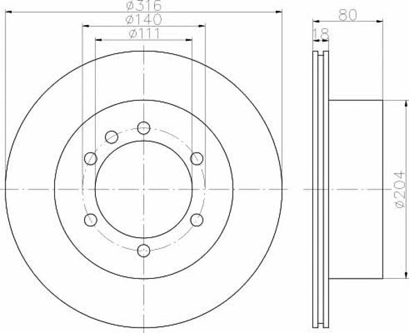 Disco do freio traseiro 92129900 TEXTAR