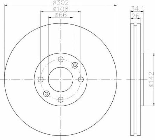 Disco do freio dianteiro 92133203 TEXTAR