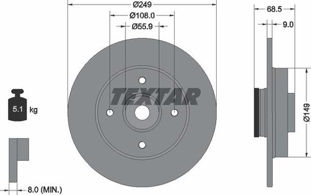 TEXTAR 92133303 Тормозные диски в наличии Украина