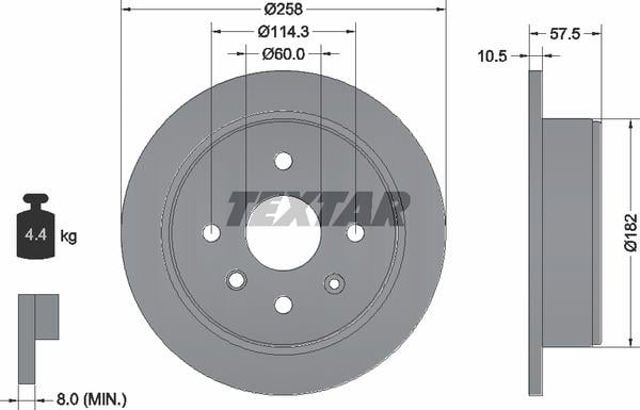 Disco do freio traseiro Chevrolet Aveo 2 T250, T255