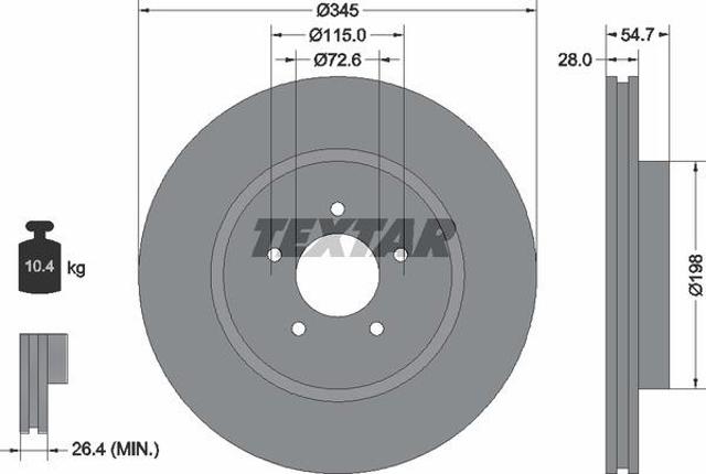 TEXTAR 92177105 Диск тормозной передний в наличии Одесса