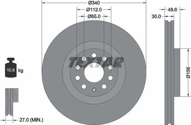Disco do freio dianteiro Volkswagen Tiguan BW2, BJ2